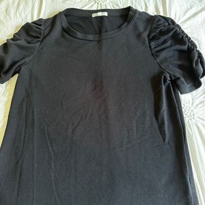 Black puff sleeve top